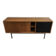 Sideboard with double sliding doors and bar on a metal base