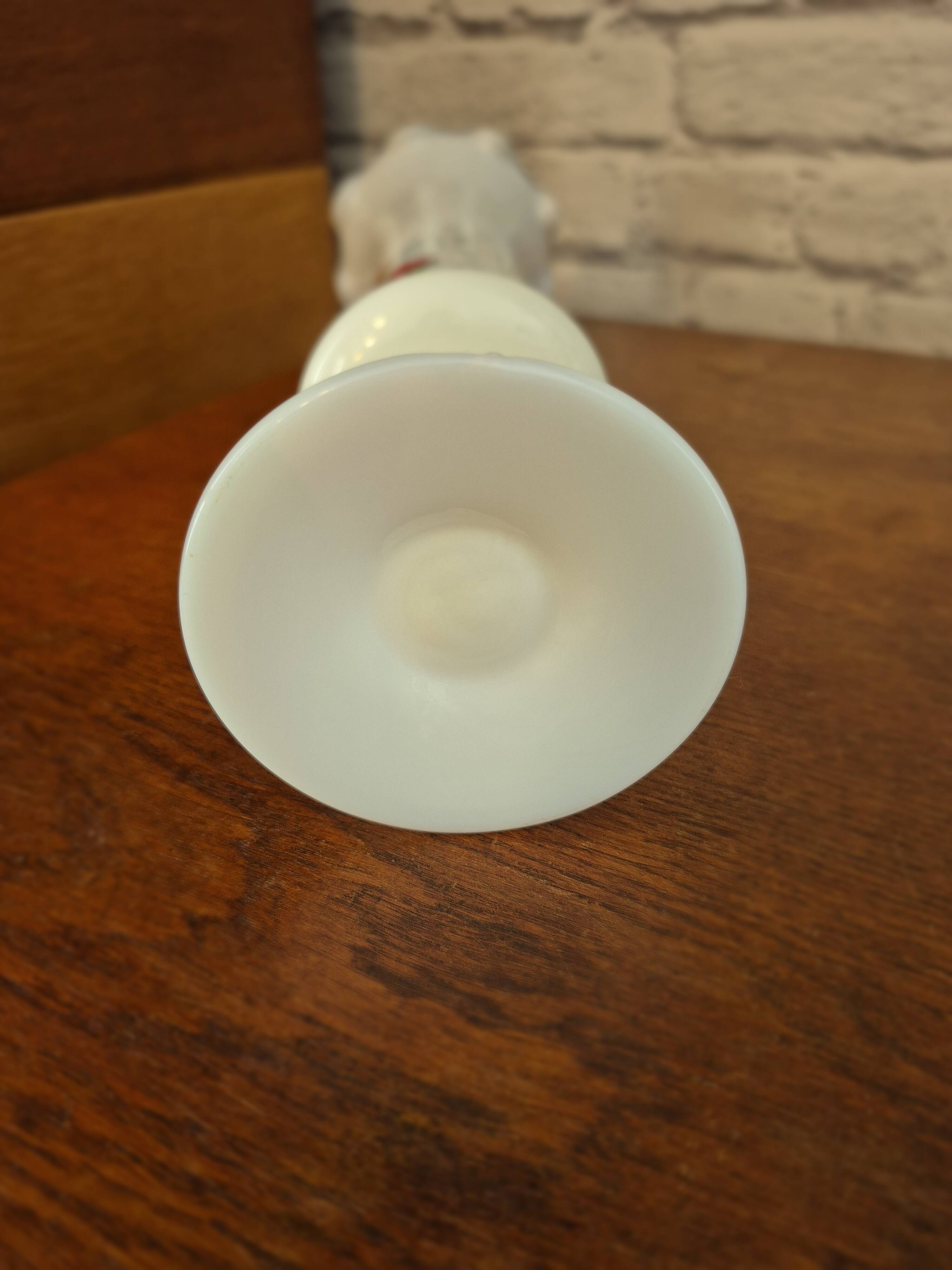Grand vase opaline fleuri vintage