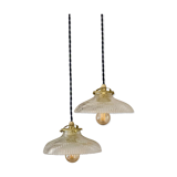 Duo of suspensions Holophane bistro style