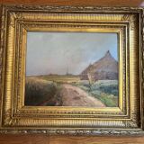 Tableau : huile sur panneau - Les meules