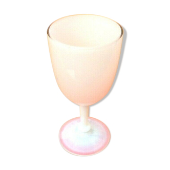 Pink and white opaline standing glass