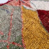 Moroccan Berber carpet Boujaad ecru with colorful patterns 292x197cm
