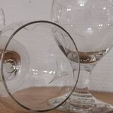Set of 7 finely engraved vintage wine glasses