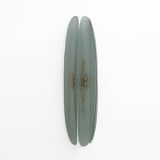 Pair of Fontana Arte Style Mid-century Modern Aqua Green Murano Glass Sconces