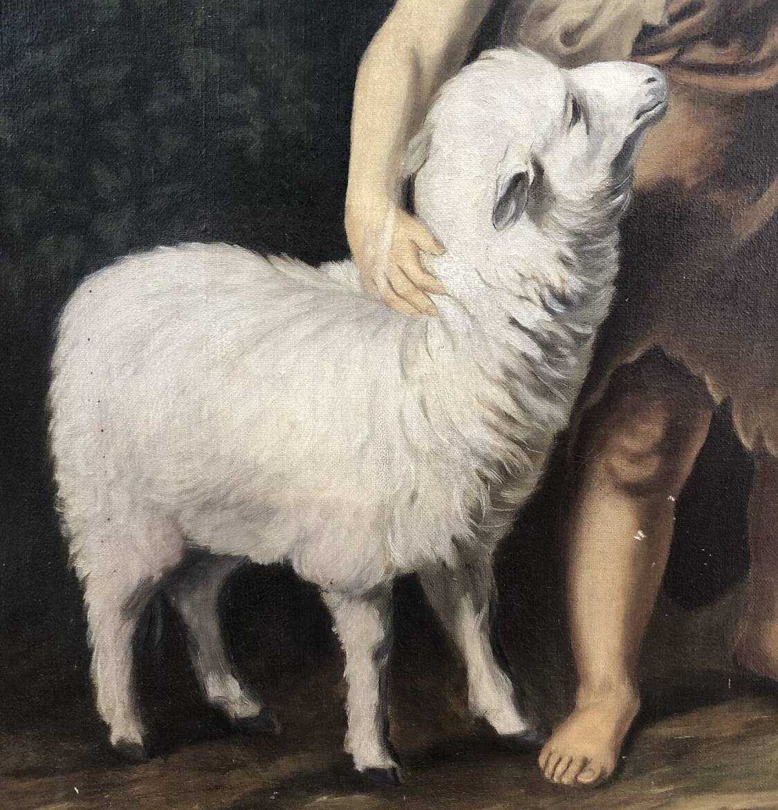 Painting Oil on canvas after Murillo Saint Jean Batiste early 20th century