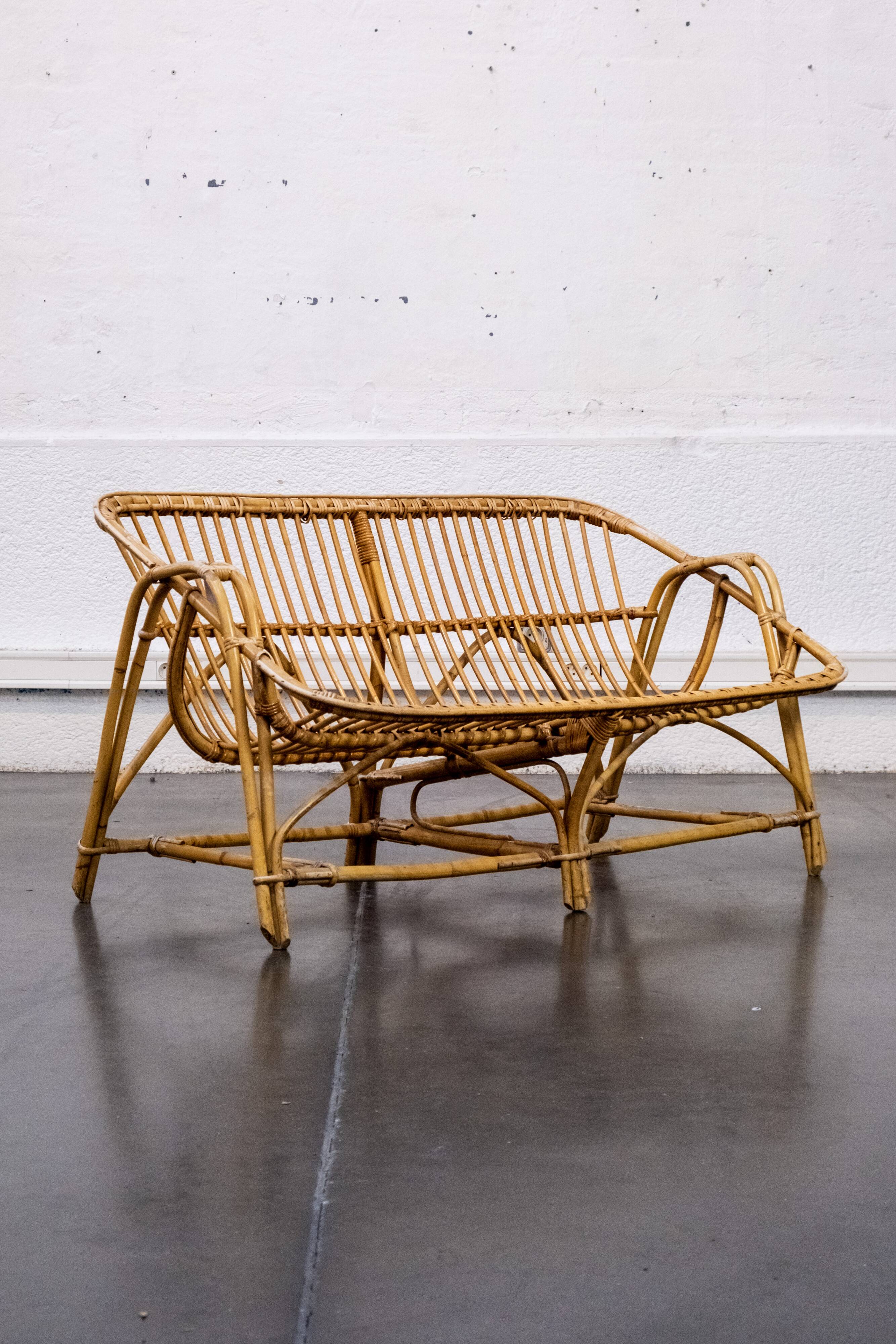 Rattan bench