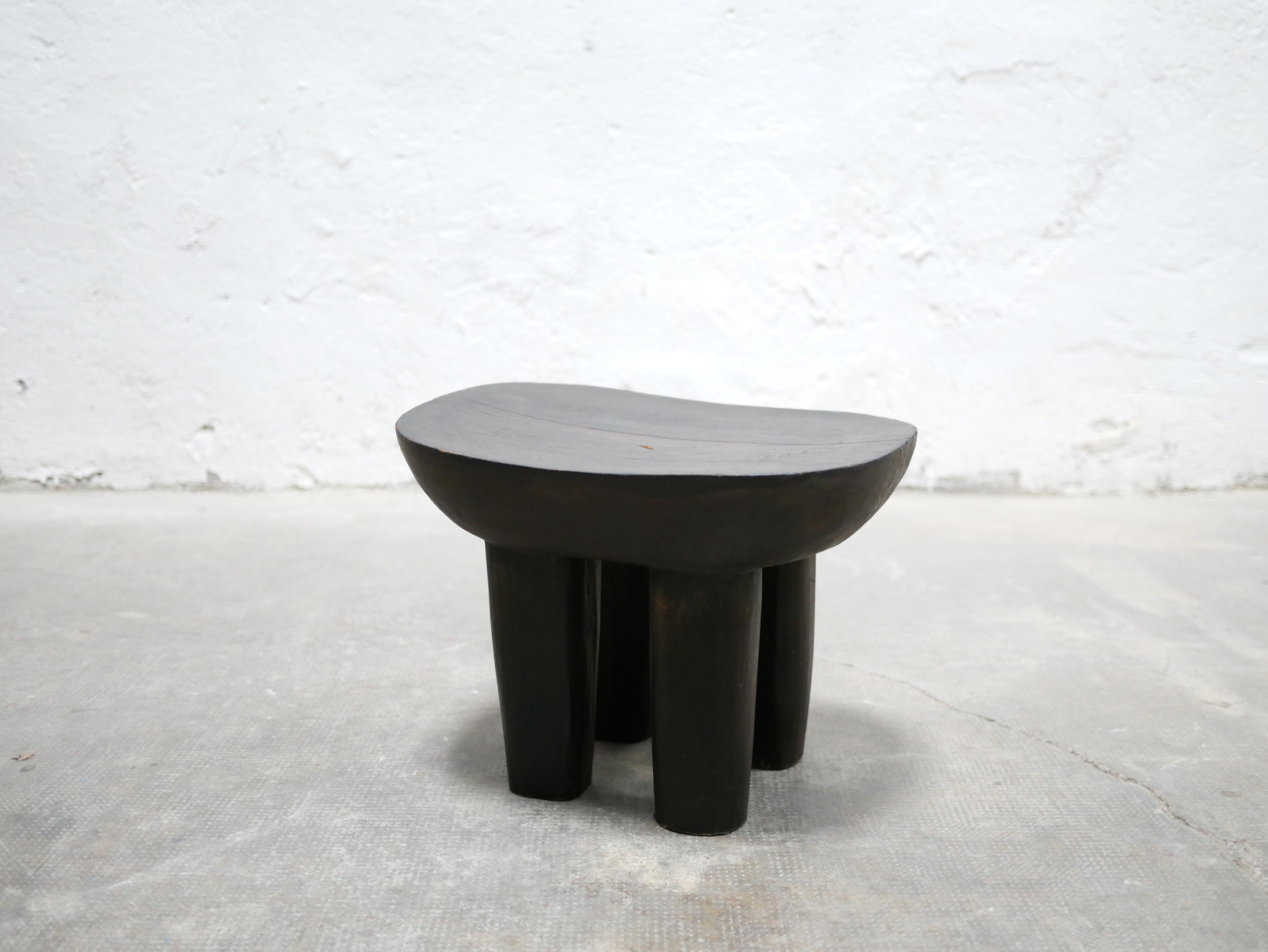 Brutalist antique African Senufo wooden stool
