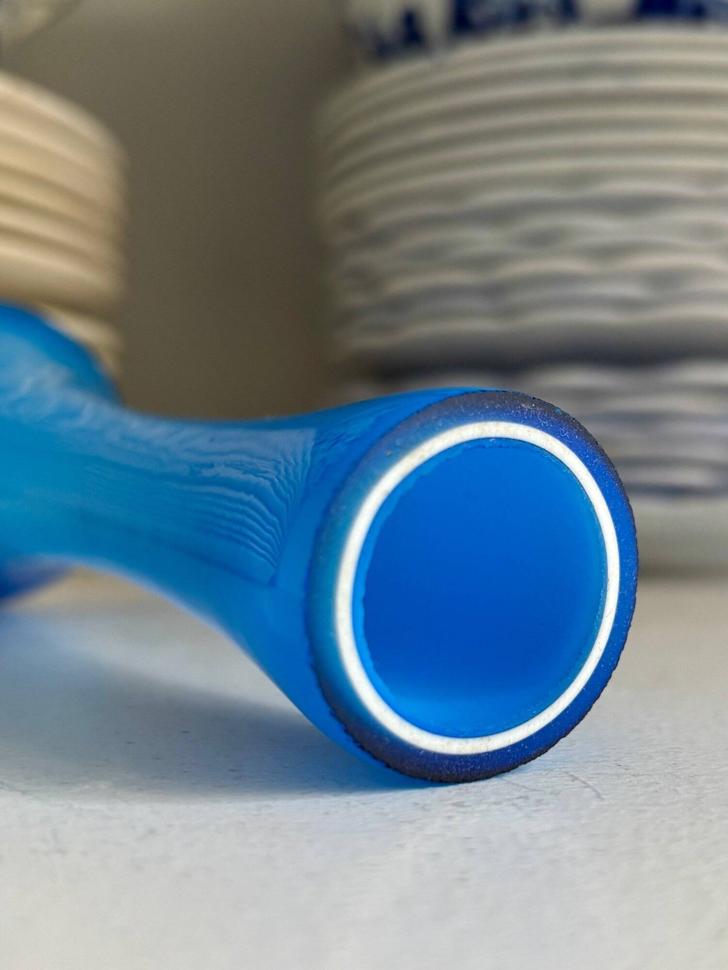 Vase, Scandinavian soliflore in blue opaline