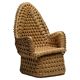 Vernacular Woven Straw Armchair, France, Early 20th Century