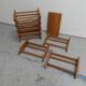 Brutalist oak stackable wine rack 1960's