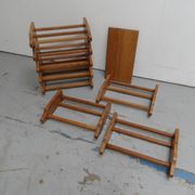 Casier à vin empilable en chêne brutaliste des années 1960