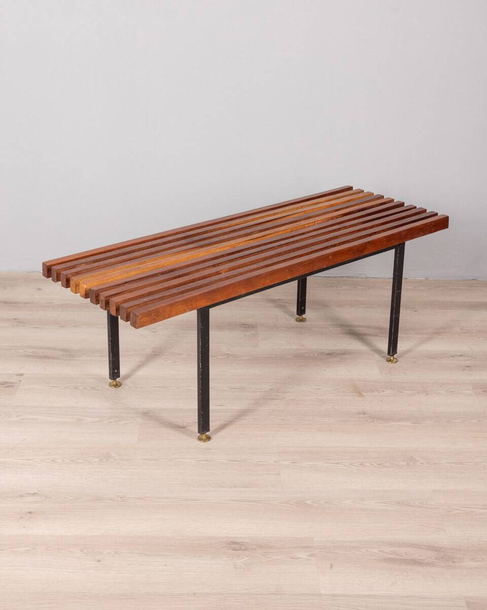 Vintage 60s bench slats in teak wood italian design