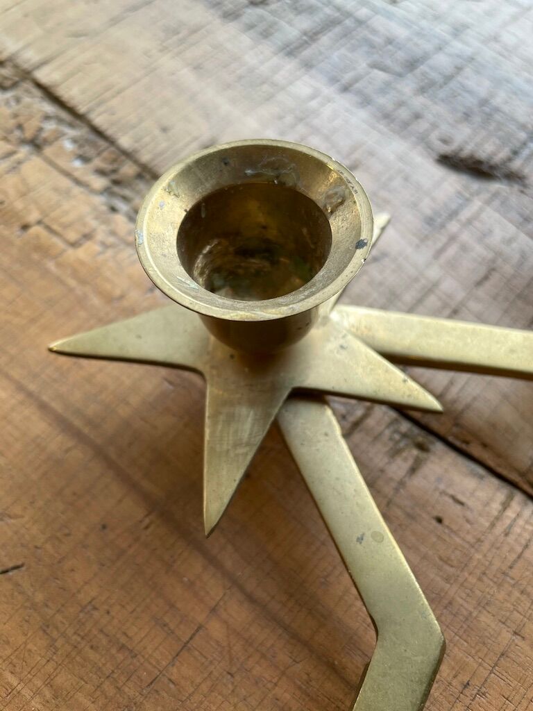 Brass star bougeoir