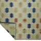 Grand vintage Turkish kilim in blue and ecru, 352 x 217 cm.