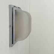 Modernist wall lamp, chrome-plated metal and sandblasted glass, France 1930