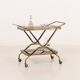 Italian mid century brass bar cart, serving trolley, 1960s
