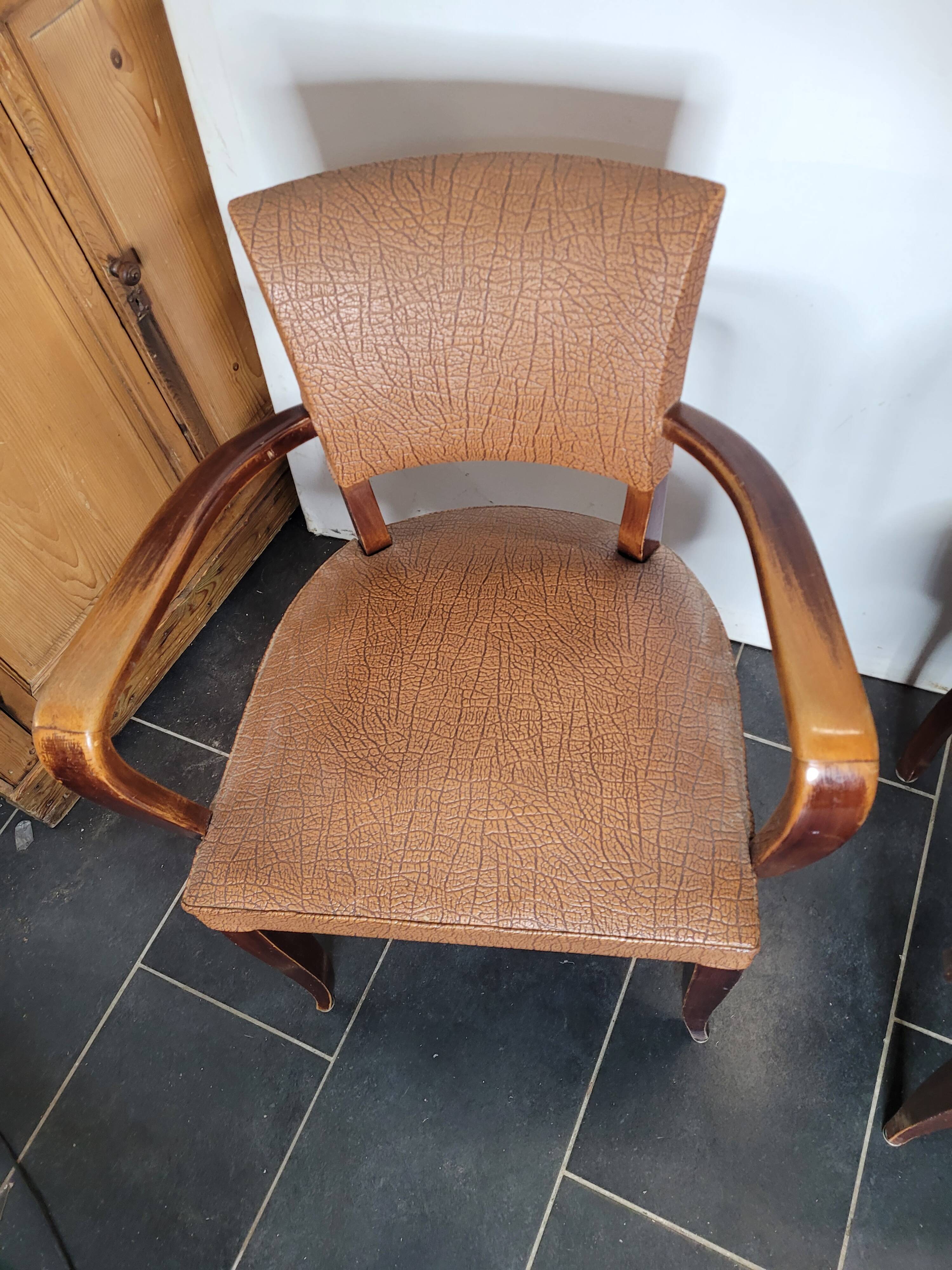 Pair of skai bridge armchairs