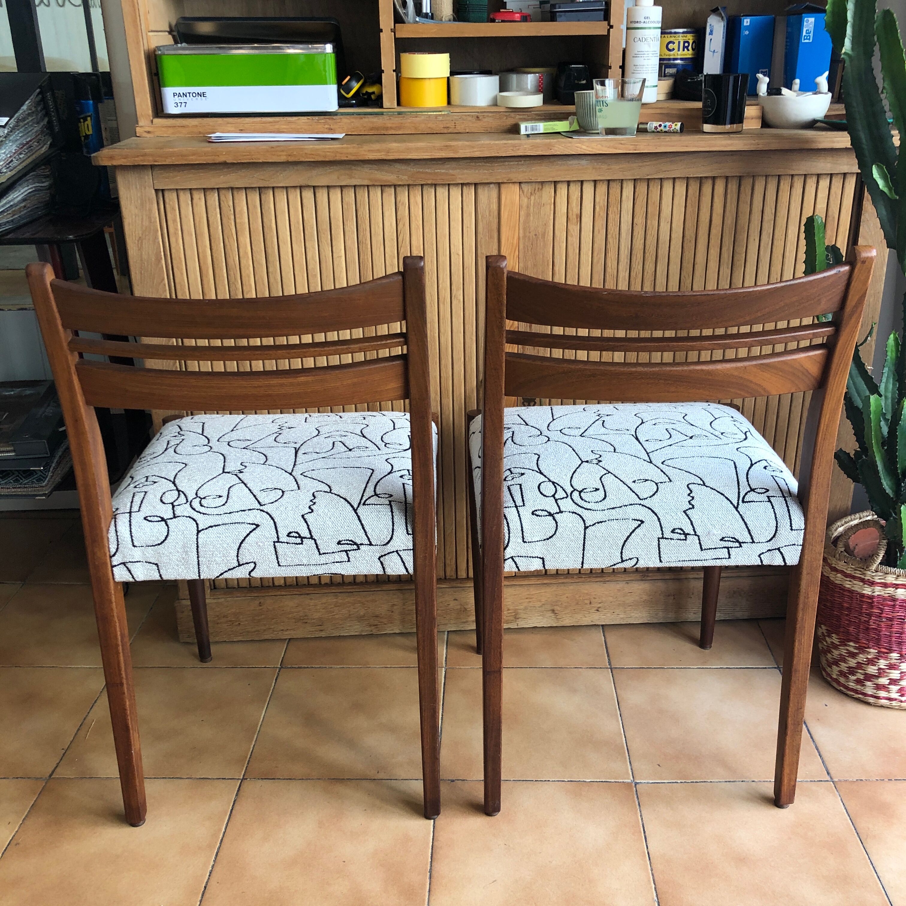 Pair of renovated 60s vintage chairs