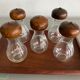 Lot de pots d’épices verre et bois