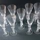 Set of 9 crystal flutes with Venus and Bacchus foot, Vannes and Bayel