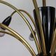 Italian Black and brass 12 arm Spider Chandelier  1950s