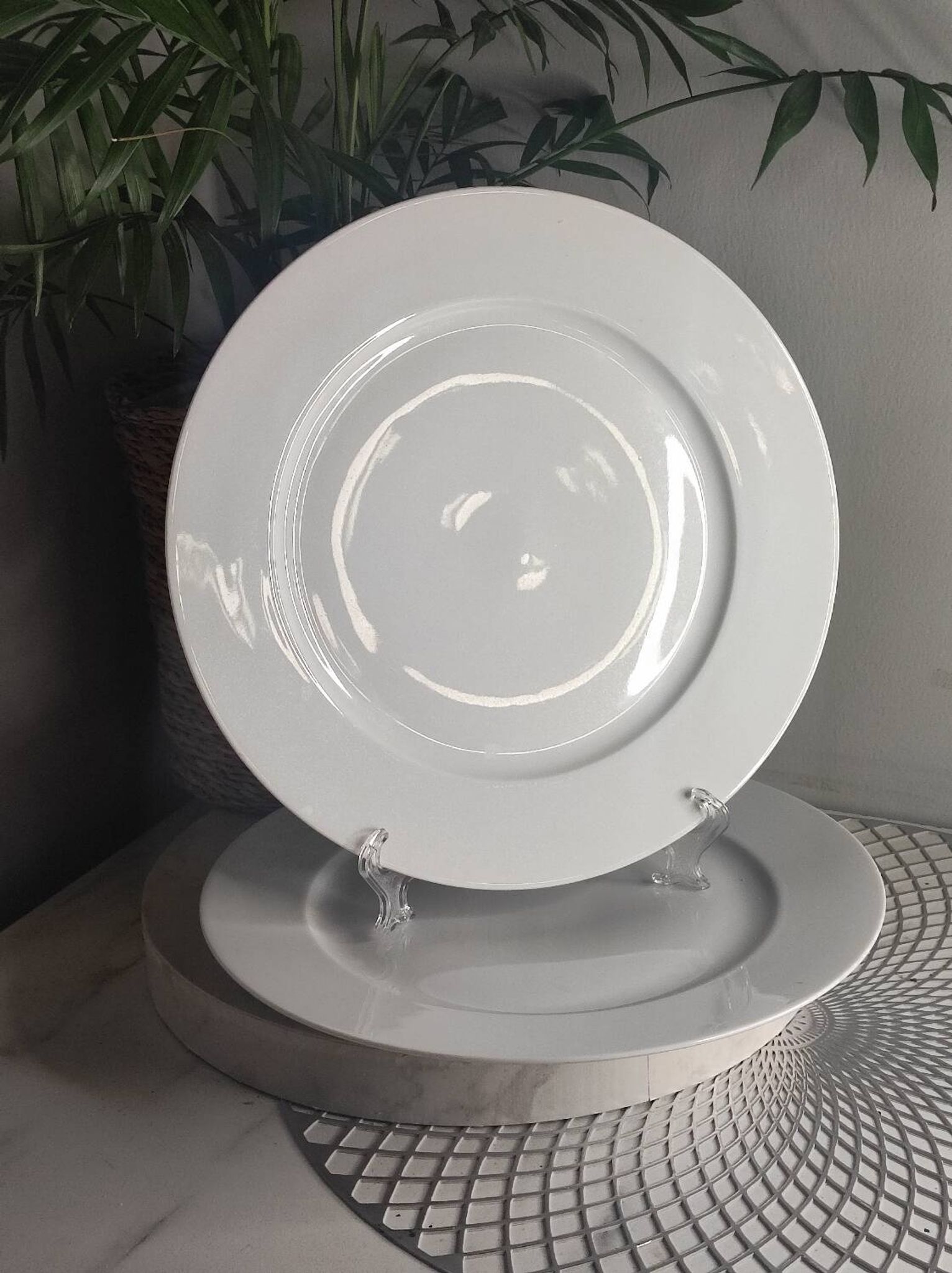 Assiettes plates porcelaine oxford