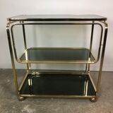 Rolling table in gilded metal Italian design 80