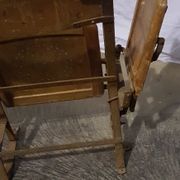 Luterma antique theatre bench circa 1930, vintage wrought iron cinema bench
