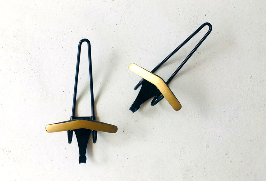 Pair of metal coat hangers, 1950s