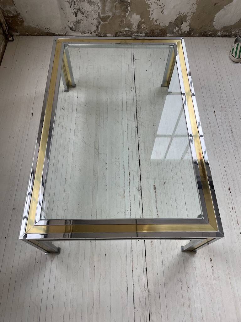 Romeo Rega chrome brass coffee table
