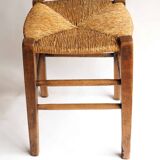 Old stool with straw seat