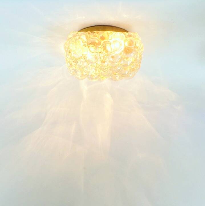 Large Amber Bubble Glass Ceiling Light by Helena Tynell for Limburg, 1960s