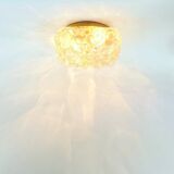 Large Amber Bubble Glass Ceiling Light by Helena Tynell for Limburg, 1960s