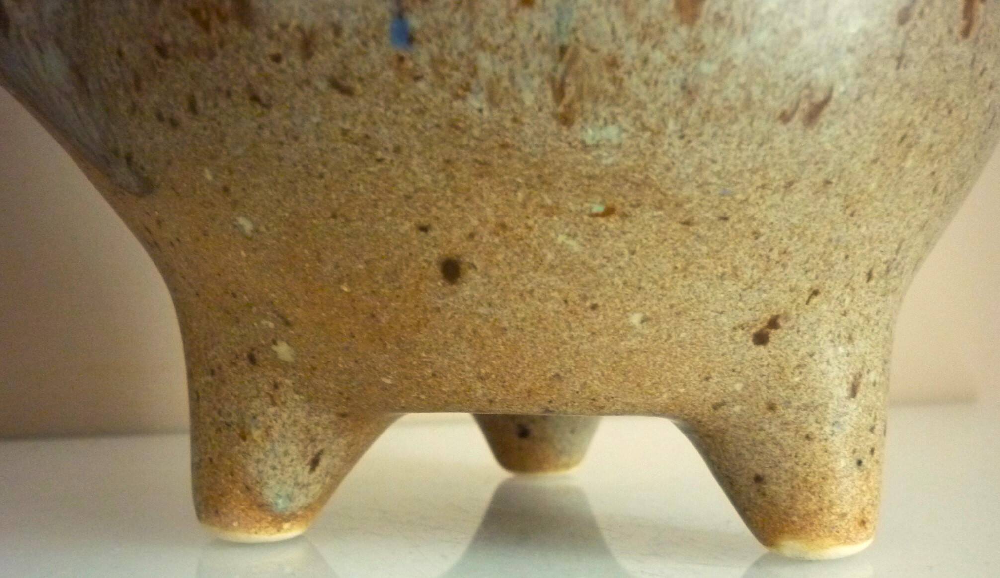 Tripod pitcher in glazed ceramic, signed Périgord pottery, 1950s/1960s