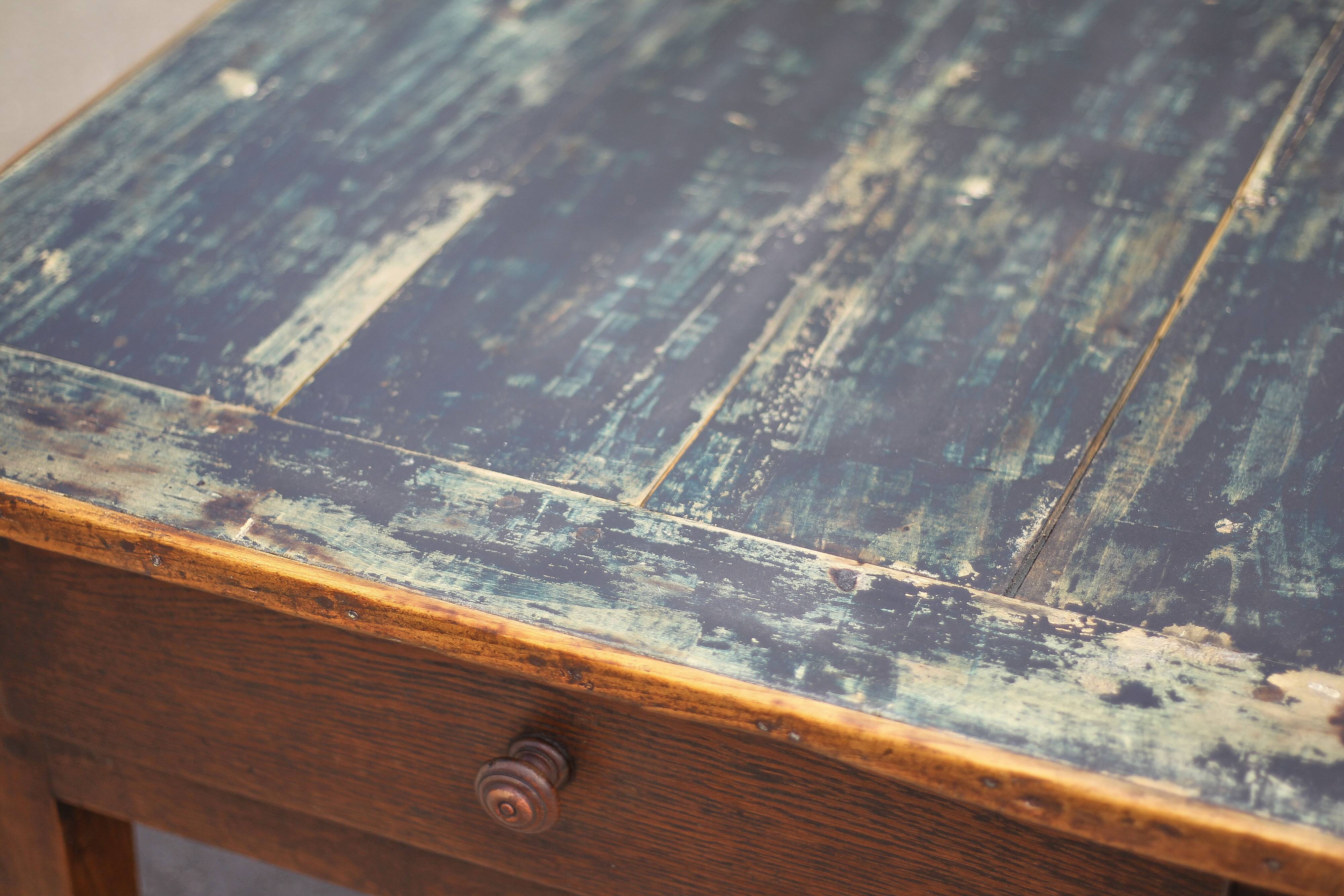 Farmhouse table and its 2 benches, living room table, wooden table with pair of wooden benches