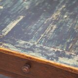 Farmhouse table and its 2 benches, living room table, wooden table with pair of wooden benches