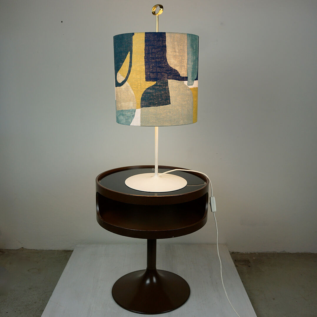 Luna Space Age chocolate brown tulip side table by Opal, Germany
