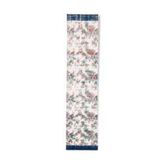 3x11 blue floral vintage runner rug, 3x11 blue runner rug