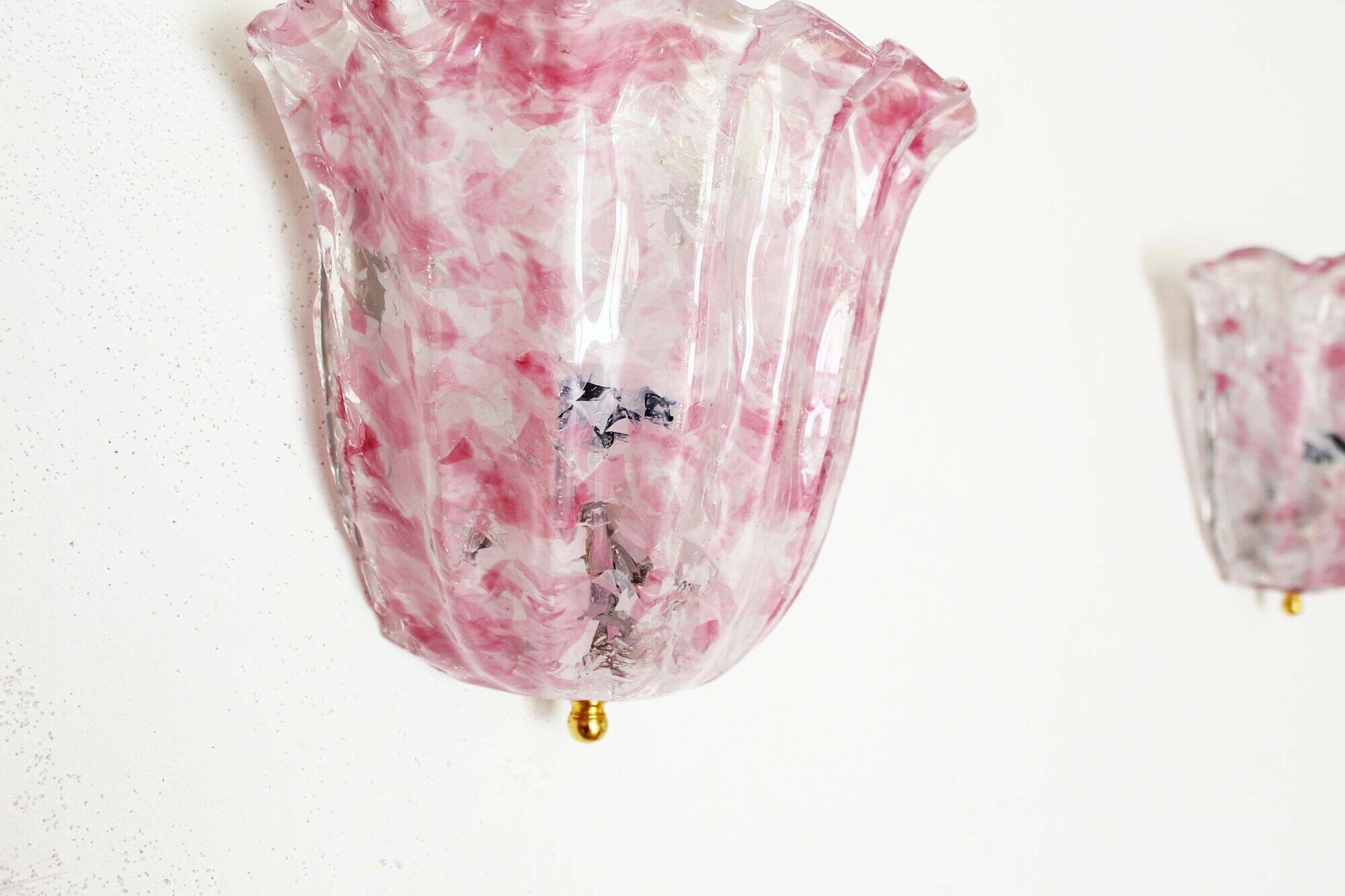 Pair of Italian Murano glass wall lights by Novaresi Milano