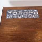 Coffee table in rosewood with blue tiles by Johannes Andersen and Silkeborg Furniture, 1960s