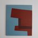 Minimalist canvas "structure in blue and red"