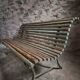 French garden bench in wood and iron, 1950s