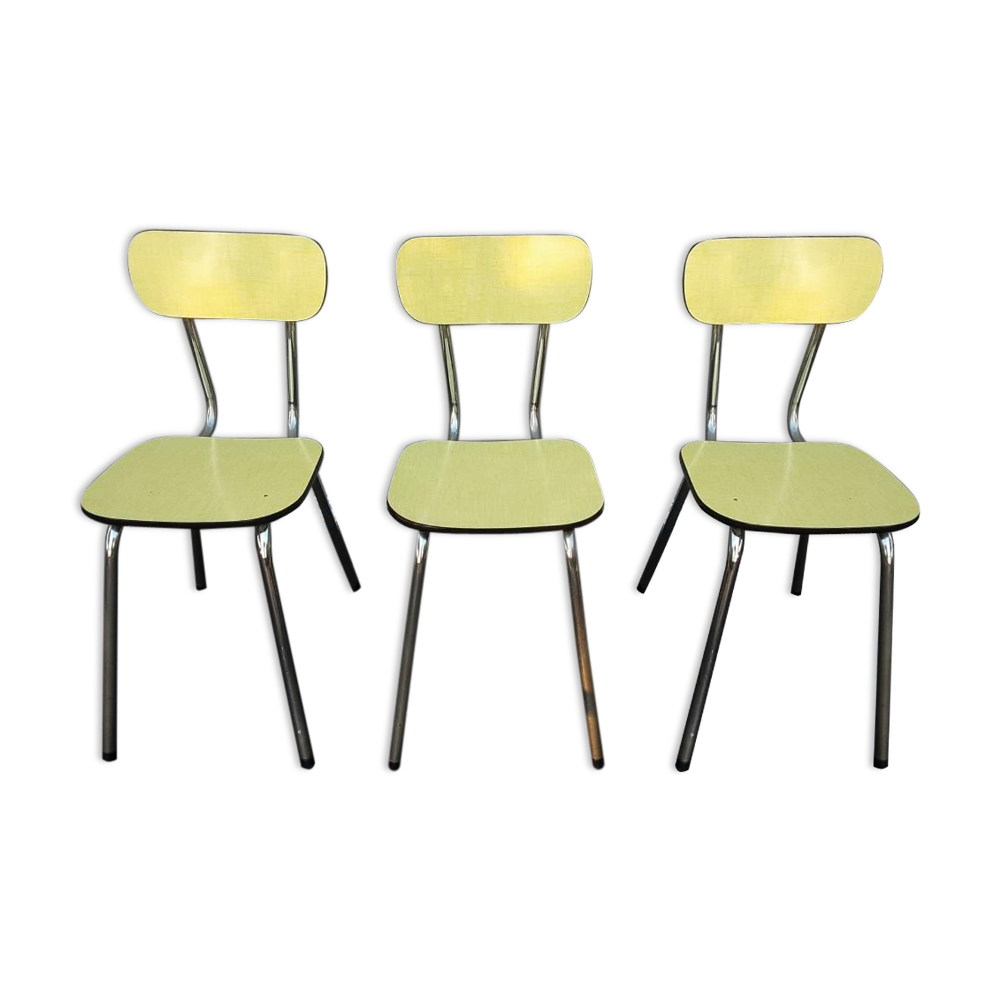Trio yellow formica chairs