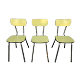 Trio chaises formica jaune