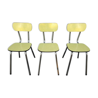 Trio yellow formica chairs