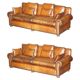 Pair of Ralph Lauren Jamaica club sofas restored in leather.