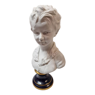 Buste d'enfant, porcelaine de Limoges, Houdon