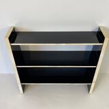 Italian Art Deco Bookcase in Parchment and Black Lacquer