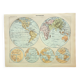 Antique engraving 1898, World map, map, globe, plane • Lithograph, original illustration