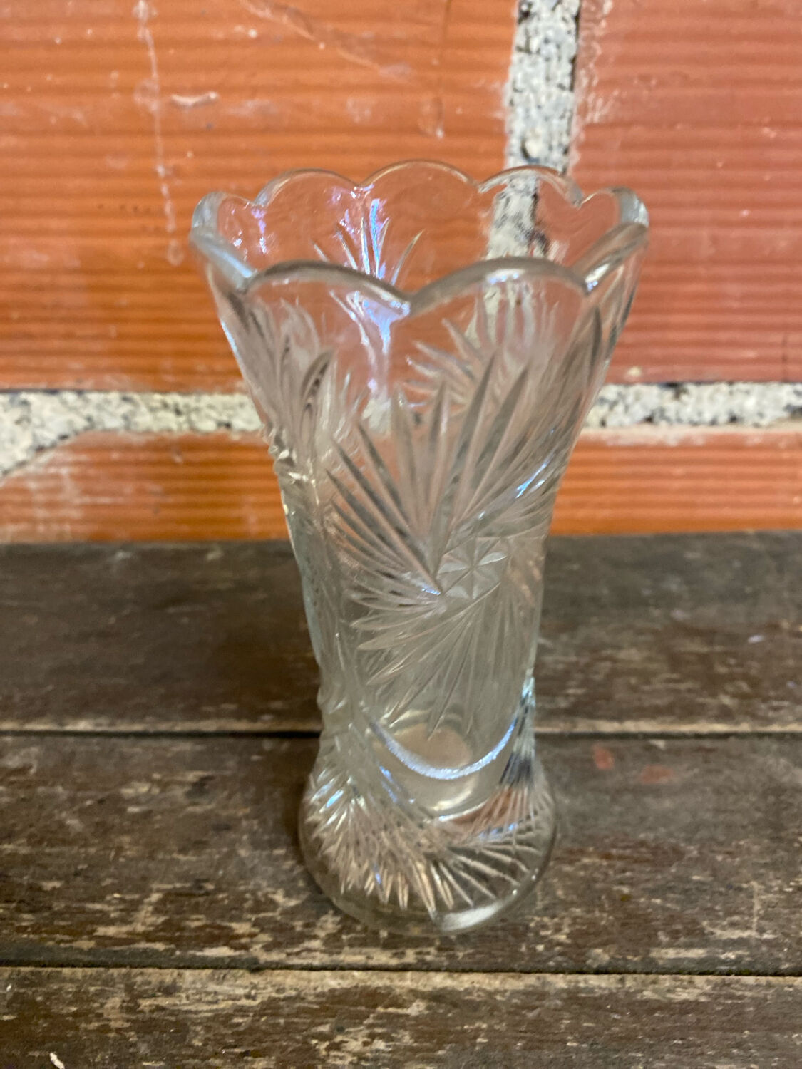 Vintage 1970s Moulded Glass Vase Made in Germany